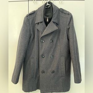 Gray Quilt Lined Wool Jacket
